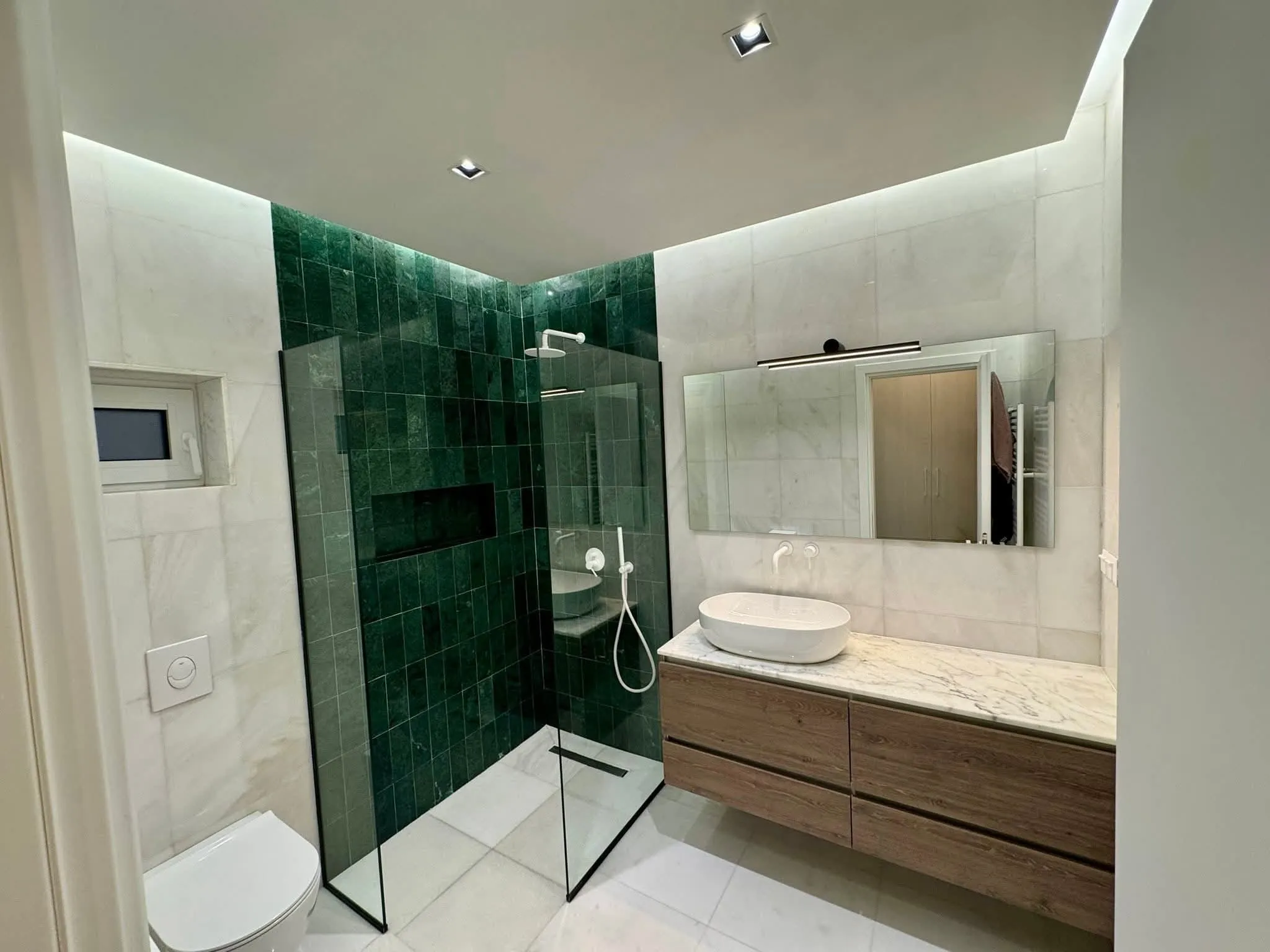 Marmor Verde Guatemala Badezimmer